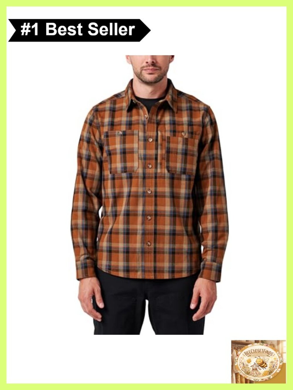 Yarn Dyed Plaid Flannel Work Shirt Moisture Wicking Button Down